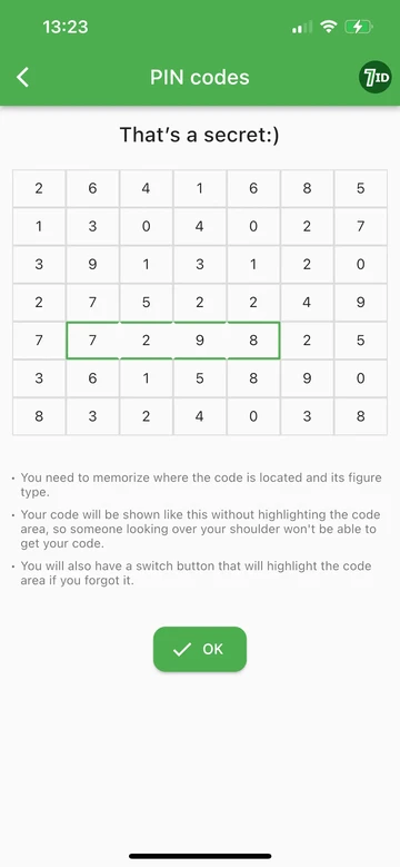 7ID: păstrați în siguranță codurile PIN într-o singură aplicație