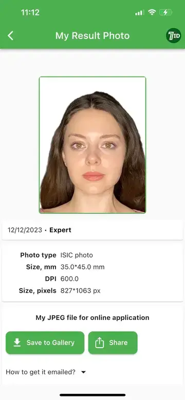 7ID: Amostra de foto de identificação de estudante